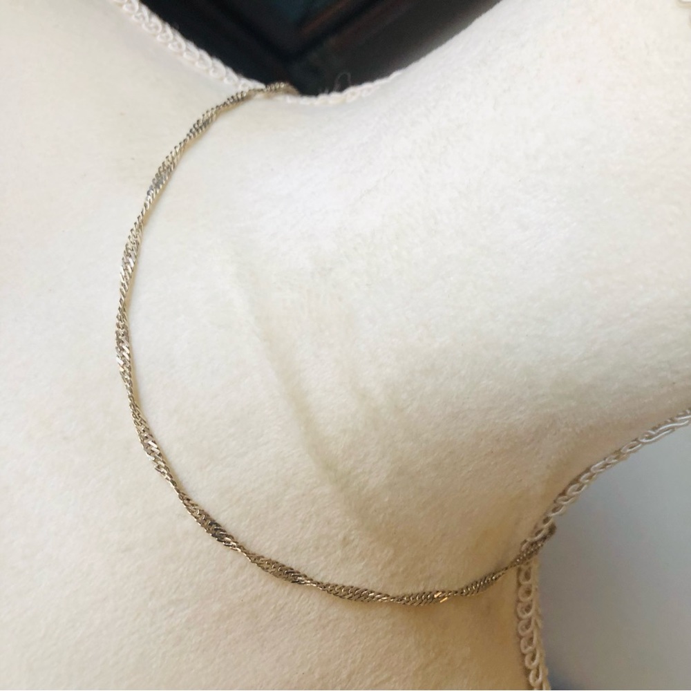 Vintage Italy 925 sterling silver Singapore chain necklace